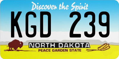 ND license plate KGD239