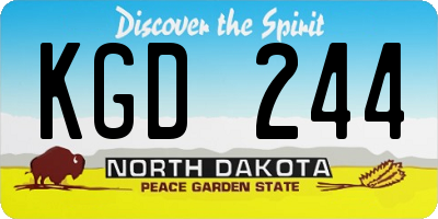 ND license plate KGD244