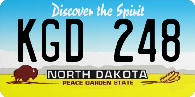 ND license plate KGD248