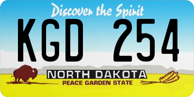 ND license plate KGD254