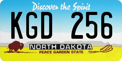 ND license plate KGD256