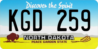 ND license plate KGD259