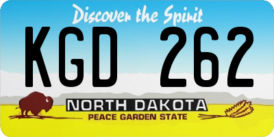 ND license plate KGD262
