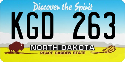 ND license plate KGD263