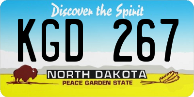 ND license plate KGD267