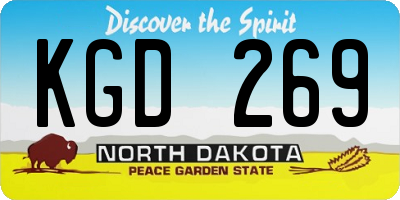 ND license plate KGD269