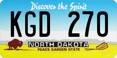 ND license plate KGD270