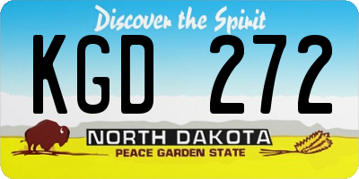 ND license plate KGD272