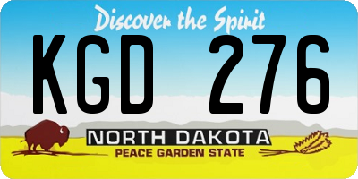 ND license plate KGD276
