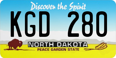 ND license plate KGD280