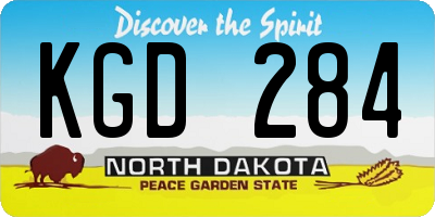 ND license plate KGD284