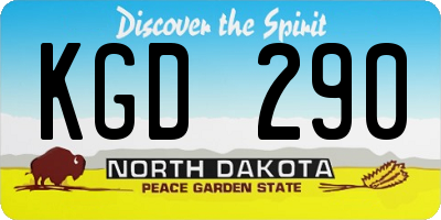 ND license plate KGD290