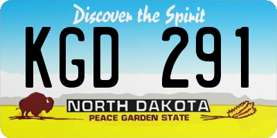 ND license plate KGD291