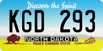 ND license plate KGD293