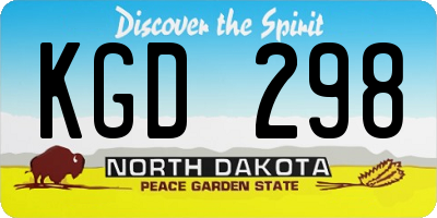 ND license plate KGD298