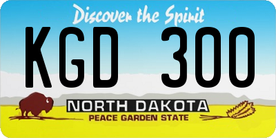 ND license plate KGD300
