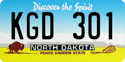 ND license plate KGD301