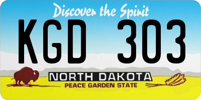 ND license plate KGD303