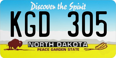 ND license plate KGD305
