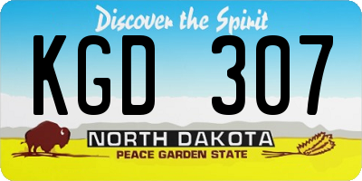 ND license plate KGD307