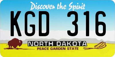 ND license plate KGD316