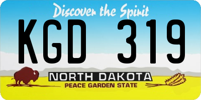 ND license plate KGD319