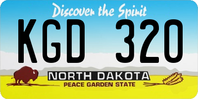 ND license plate KGD320