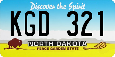 ND license plate KGD321
