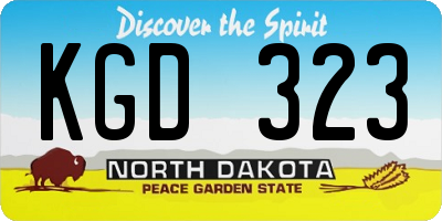 ND license plate KGD323