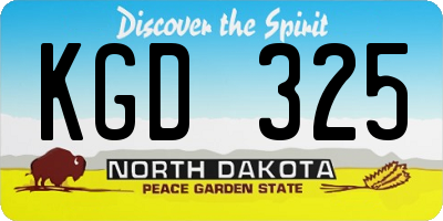 ND license plate KGD325