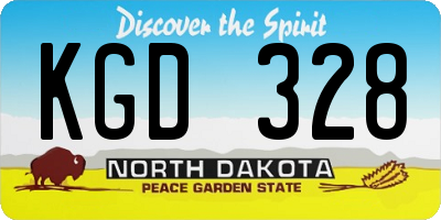 ND license plate KGD328