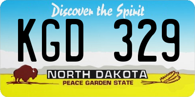ND license plate KGD329