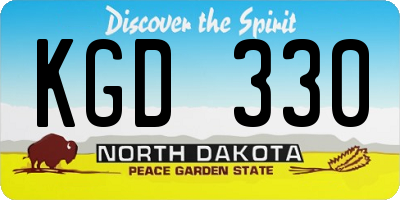 ND license plate KGD330