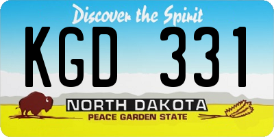 ND license plate KGD331