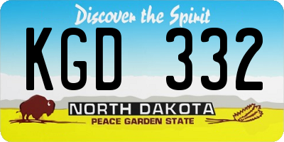 ND license plate KGD332