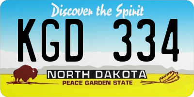 ND license plate KGD334