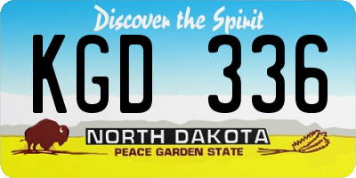 ND license plate KGD336