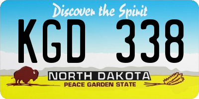 ND license plate KGD338
