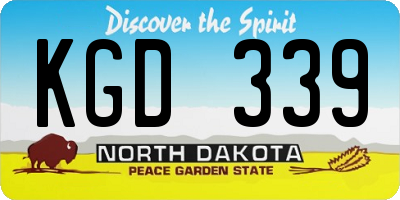 ND license plate KGD339