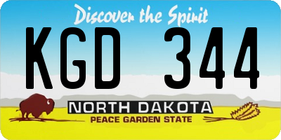 ND license plate KGD344