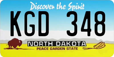 ND license plate KGD348