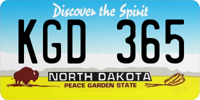ND license plate KGD365