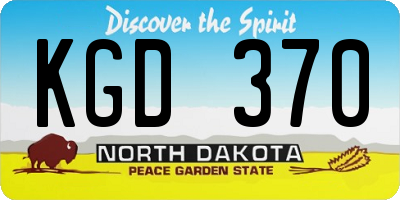 ND license plate KGD370