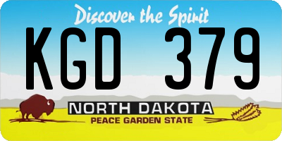 ND license plate KGD379