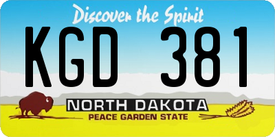 ND license plate KGD381