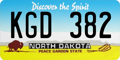 ND license plate KGD382