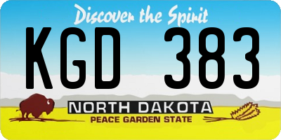 ND license plate KGD383