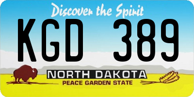 ND license plate KGD389