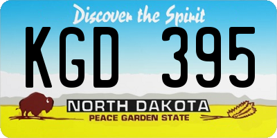 ND license plate KGD395