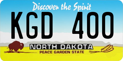 ND license plate KGD400